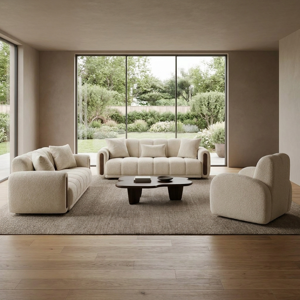 Terra Cream 09 Set Sofa Loveseat Armchair
