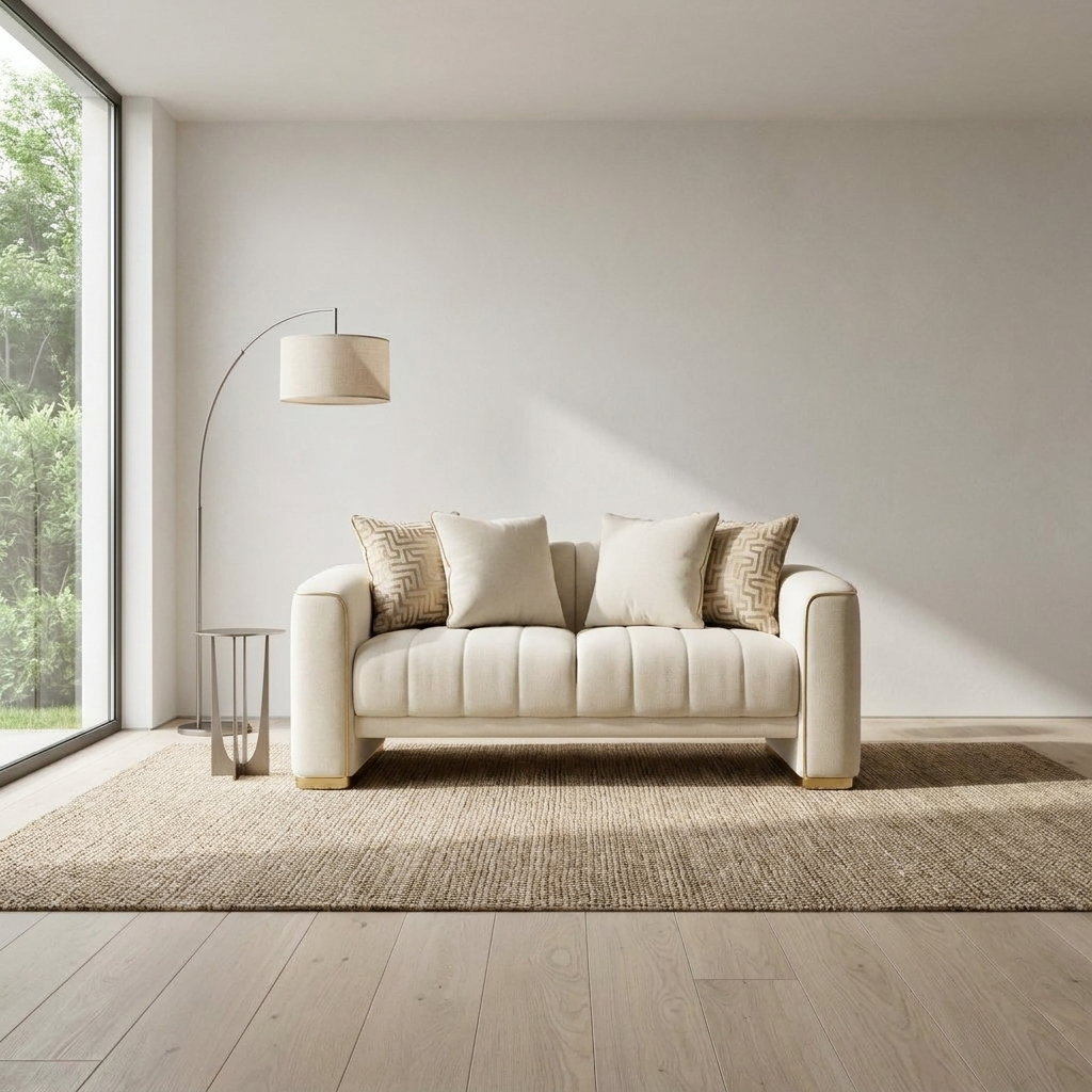 Veronica Beige 03 Loveseat Room1