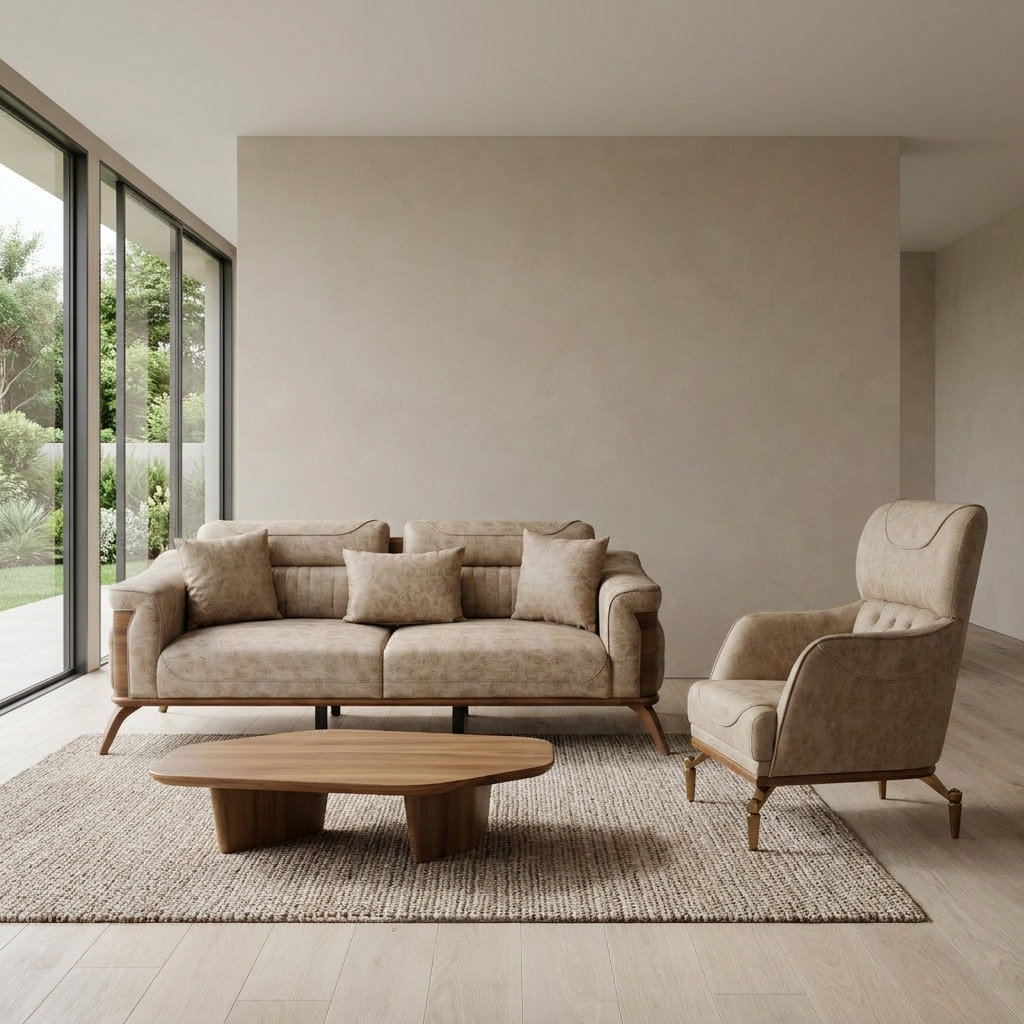 Violet Beige Zen 11 07 Set Sofa Armchair
