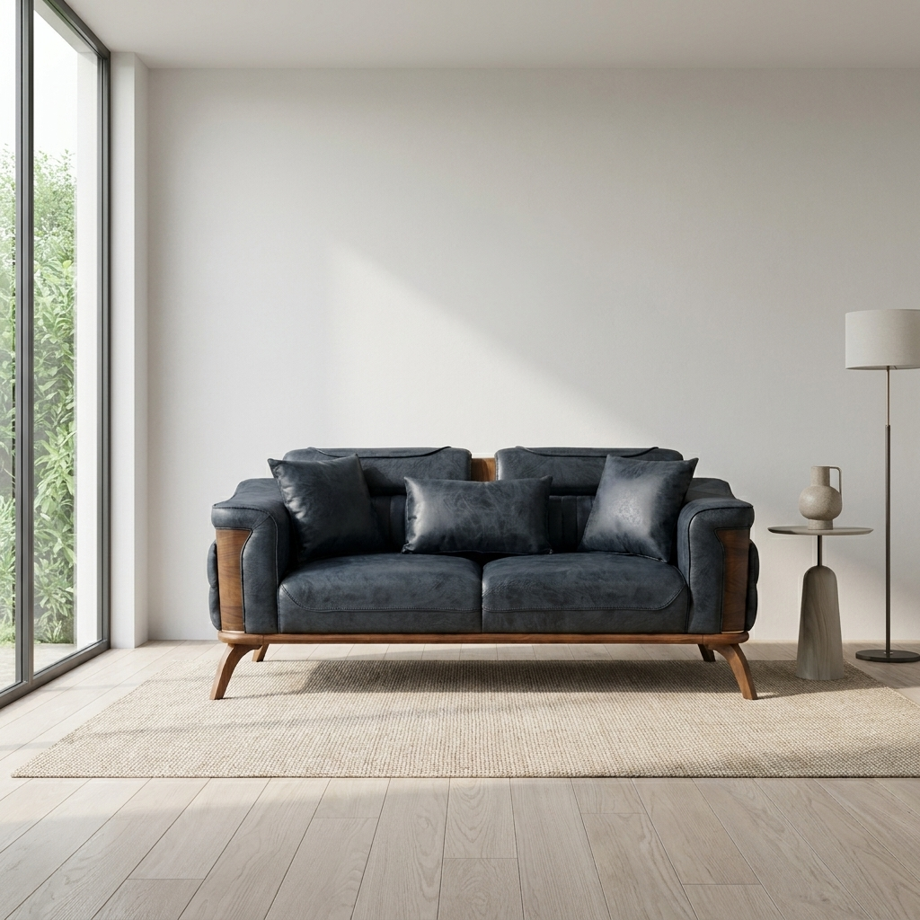 Violet Navy Blue Zen 05 03 Loveseat Room1