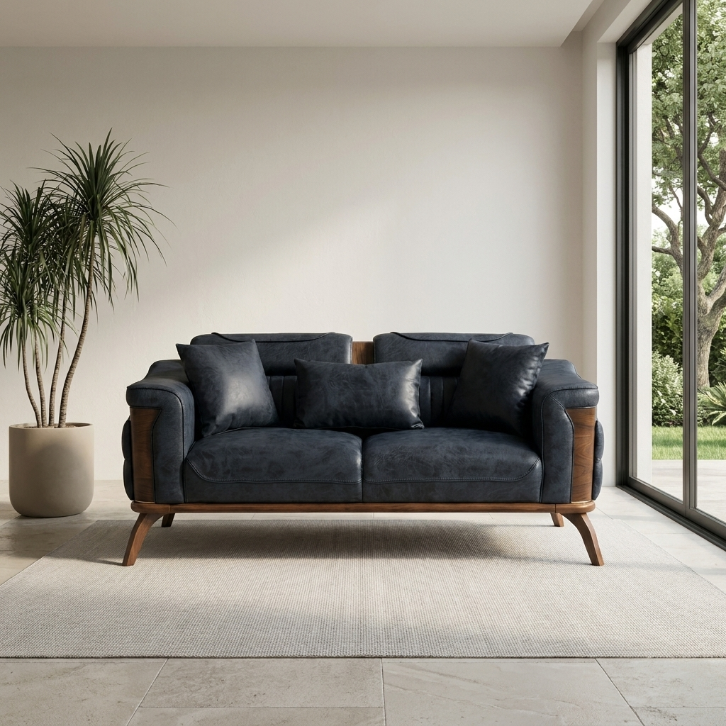 Violet Navy Blue Zen 05 04 Loveseat Room2
