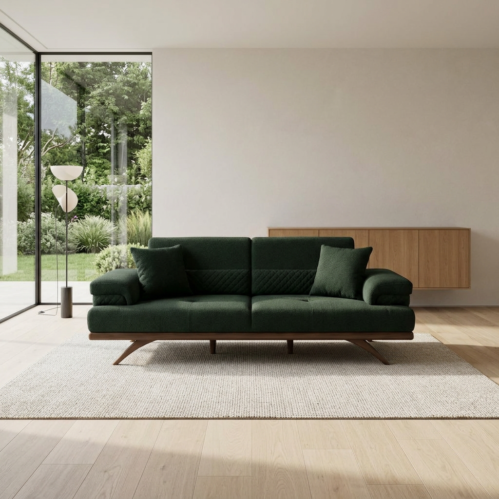 Visto Dark Green Nova 711 01 Sofa Room1