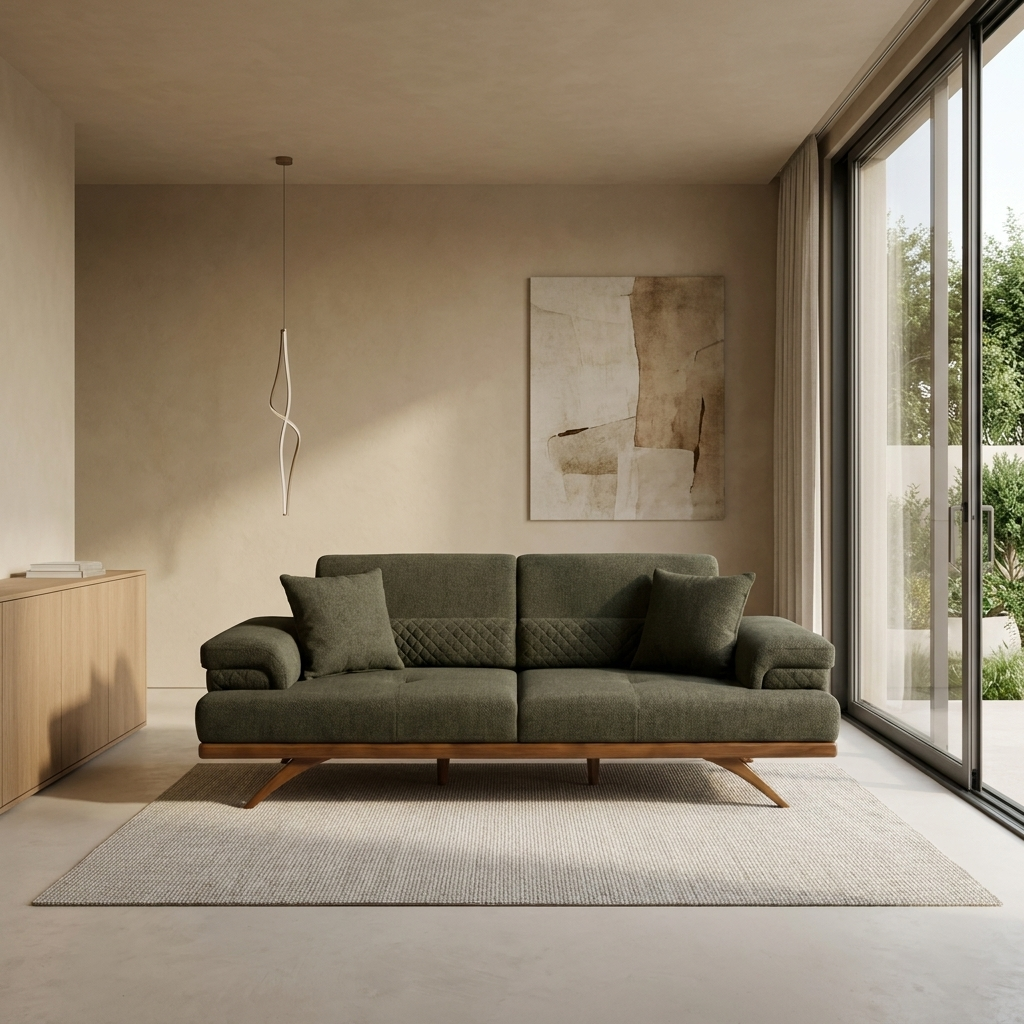 Visto Dark Green Nova 711 02 Sofa Room2