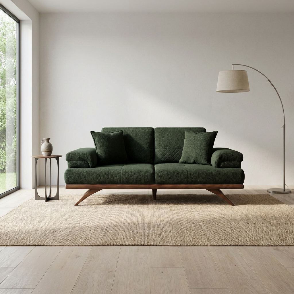 Visto Dark Green Nova 711 03 Loveseat Room1