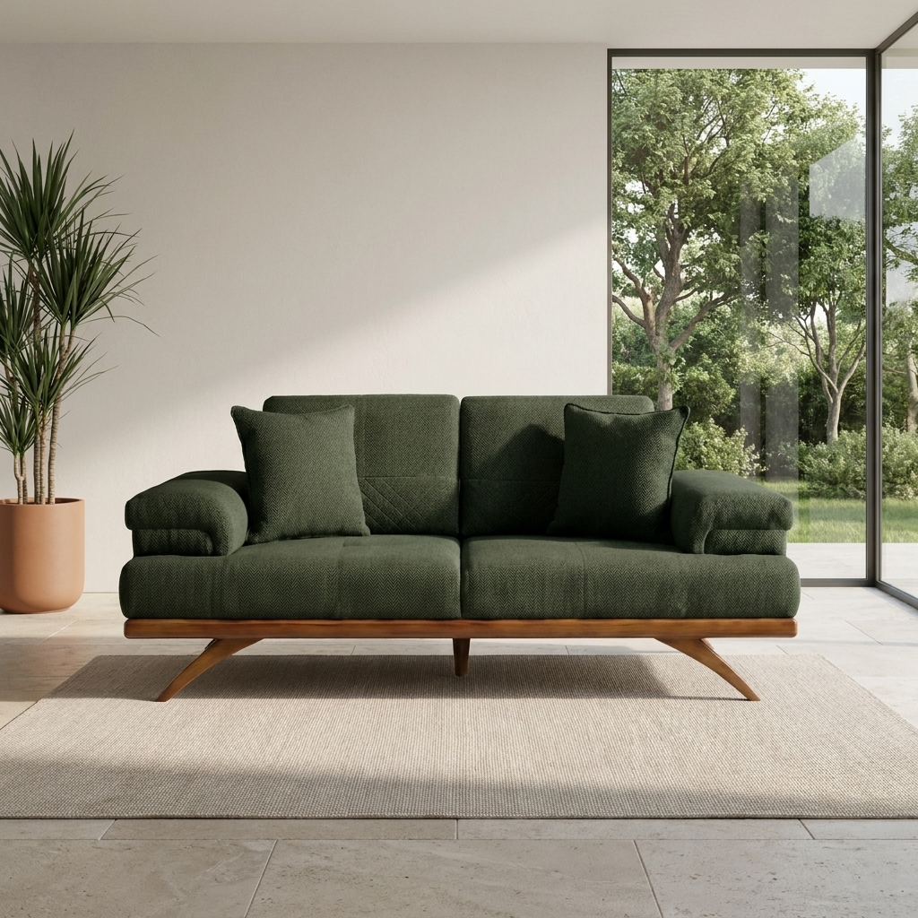 Visto Dark Green Nova 711 04 Loveseat Room2