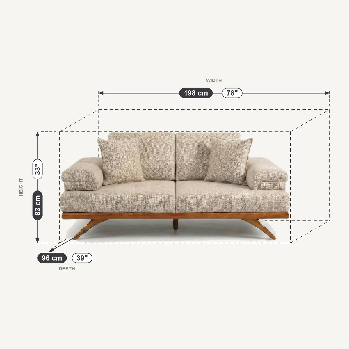 Visto Dimensions 2 Seater