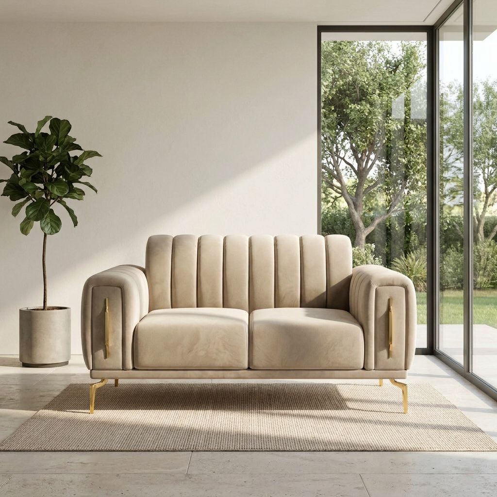 Zumrut Line Beige Baby Face 04 04 Loveseat Room2