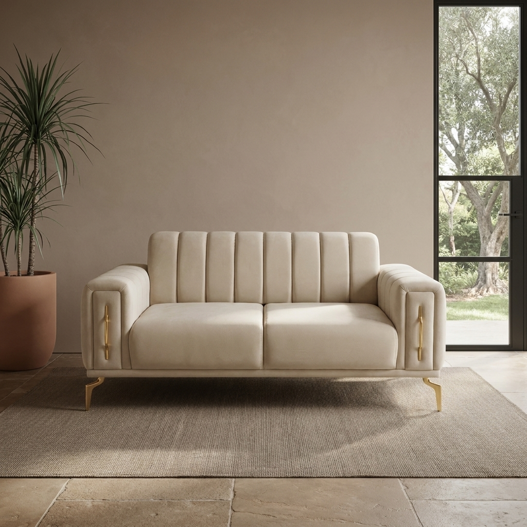 Zumrut Line Light Beige Baby Face 02 04 Loveseat Room2