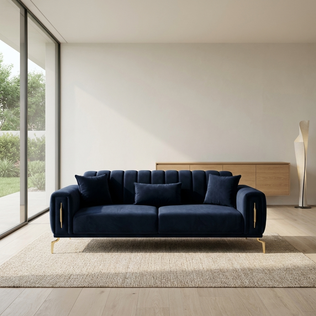 Zumrut Line Navy Blue Baby Face 20 01 Sofa Room1