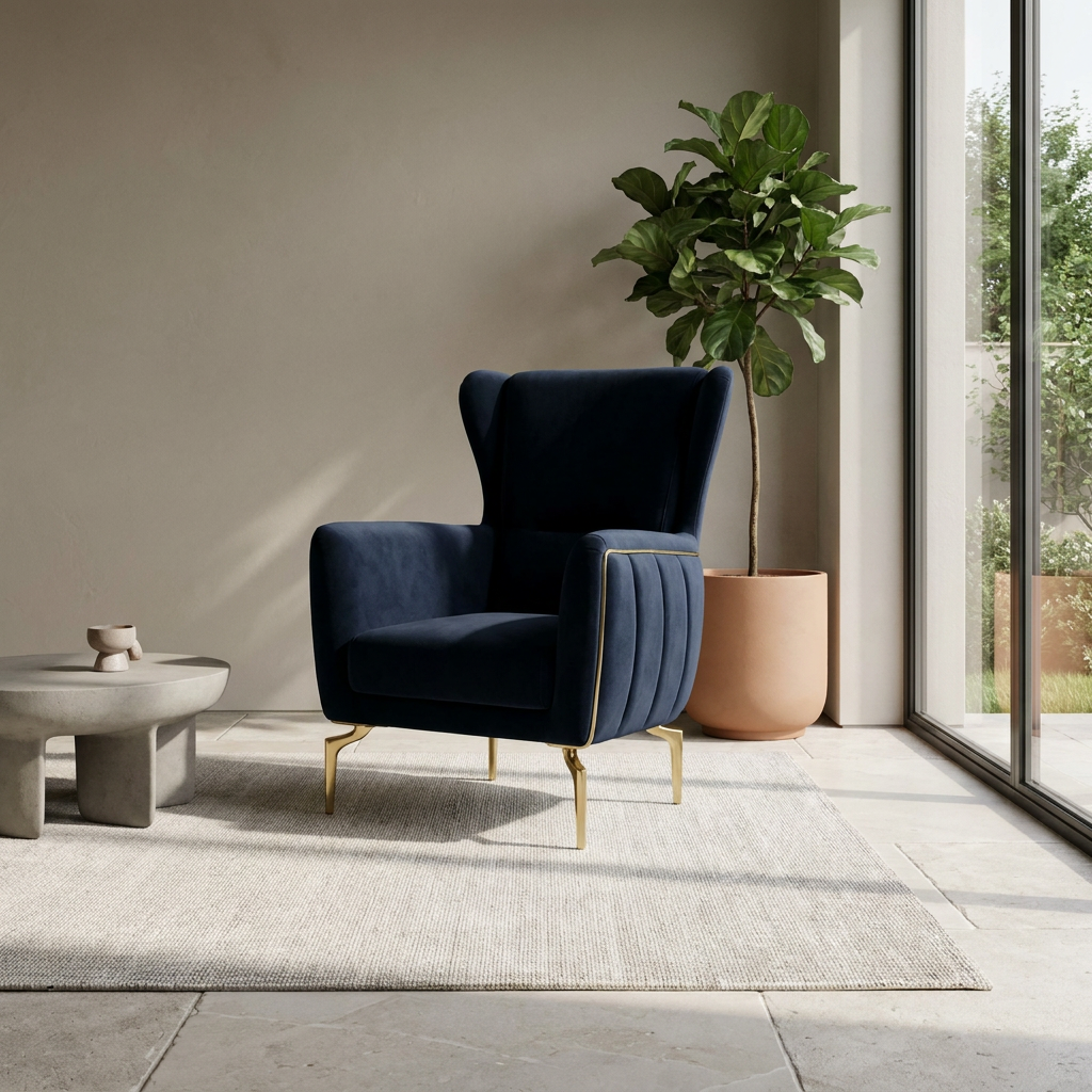 Zumrut Line Navy Blue Baby Face 20 06 Armchair Room2