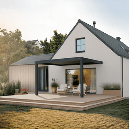 Pergola Equa – Electric Louvered Pergola with LED — Wall-mounted