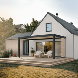 Sliding Shutter – Aluminum Side Panels — Between wall and one post
